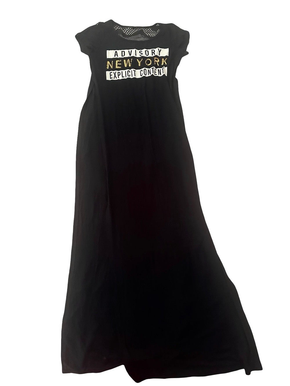 Black 'New York' Graphic Maxi Casual Top